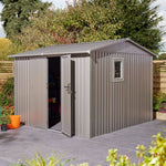 10x10 Brentvale Premium Metal Apex Shed with Open Door