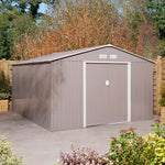 10x12 Trentvale metal apex shed in light grey