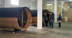200cm Spruce Barrel Sauna | Thermowood | Harvia heater & Terrace | Wood-Fired or Electric.
