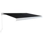 3.5M Manual full cassette Awning, Black, UV and water resistant, 350cmW X 250cm projection..