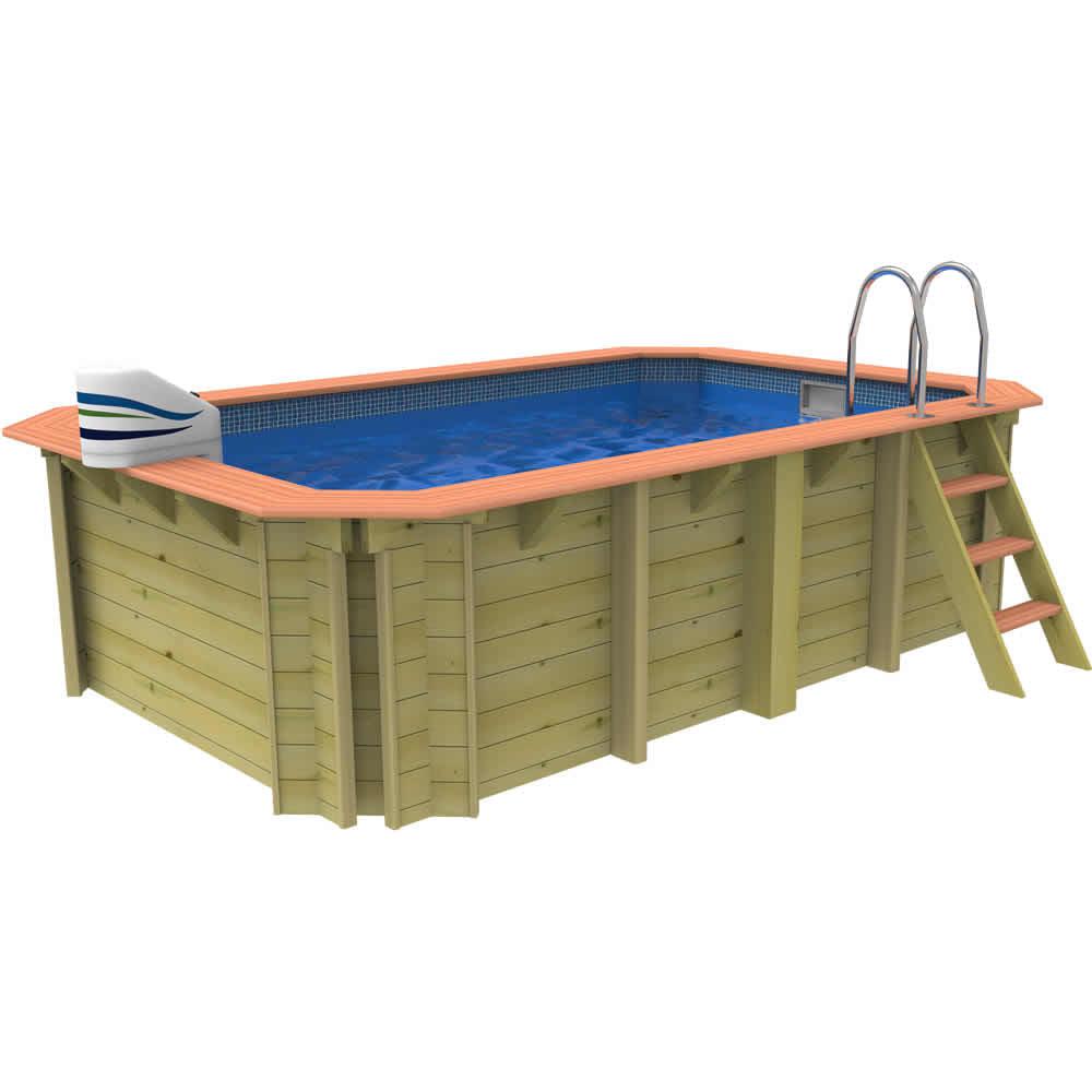 3.9m X 2.4m Timber Swimming Pool Kit, C/W Optional Heat & current