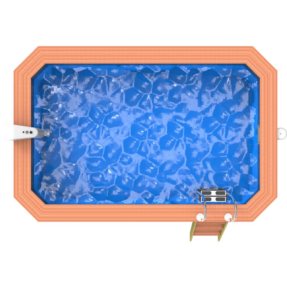 3.9m X 2.4m Timber Swimming Pool Kit, C/W Optional Heat & current