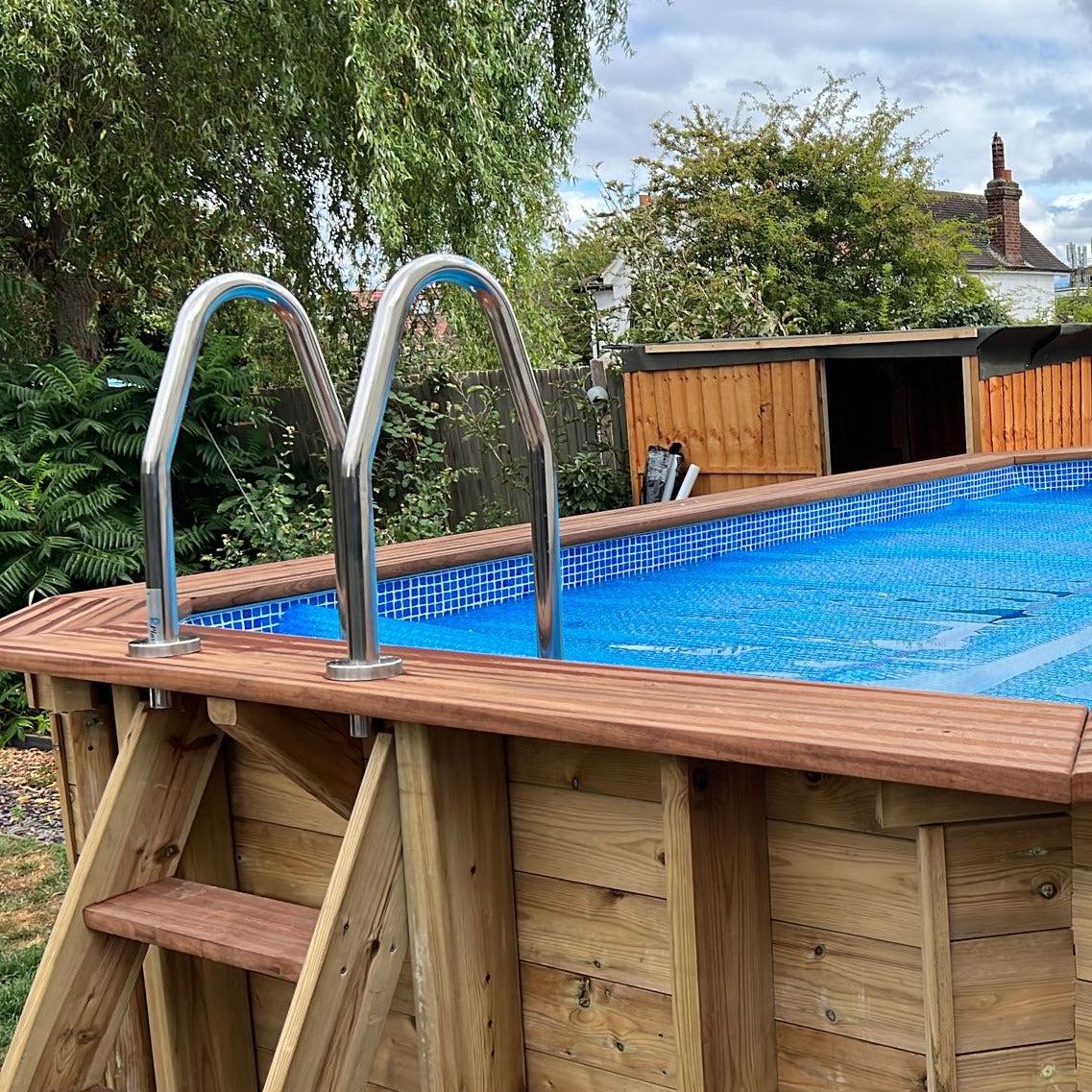 3.9m X 2.4m Timber Swimming Pool Kit, C/W Optional Heat & current
