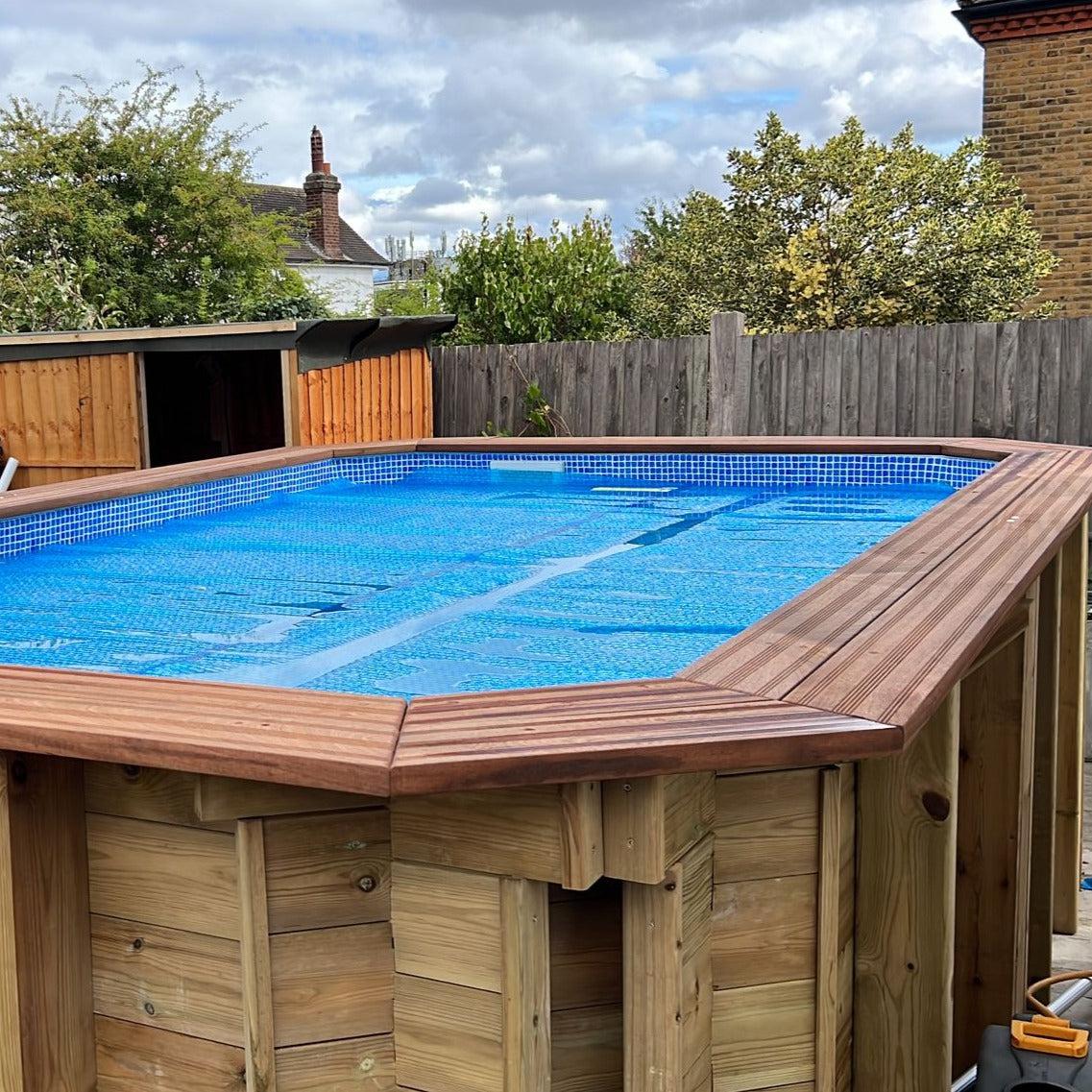 3.9m X 2.4m Timber Swimming Pool Kit, C/W Optional Heat & current