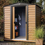 6x5 Woodvale metal shed with open door