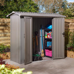 8x4 Brentvale Premium Metal Apex Shed with Open Doors