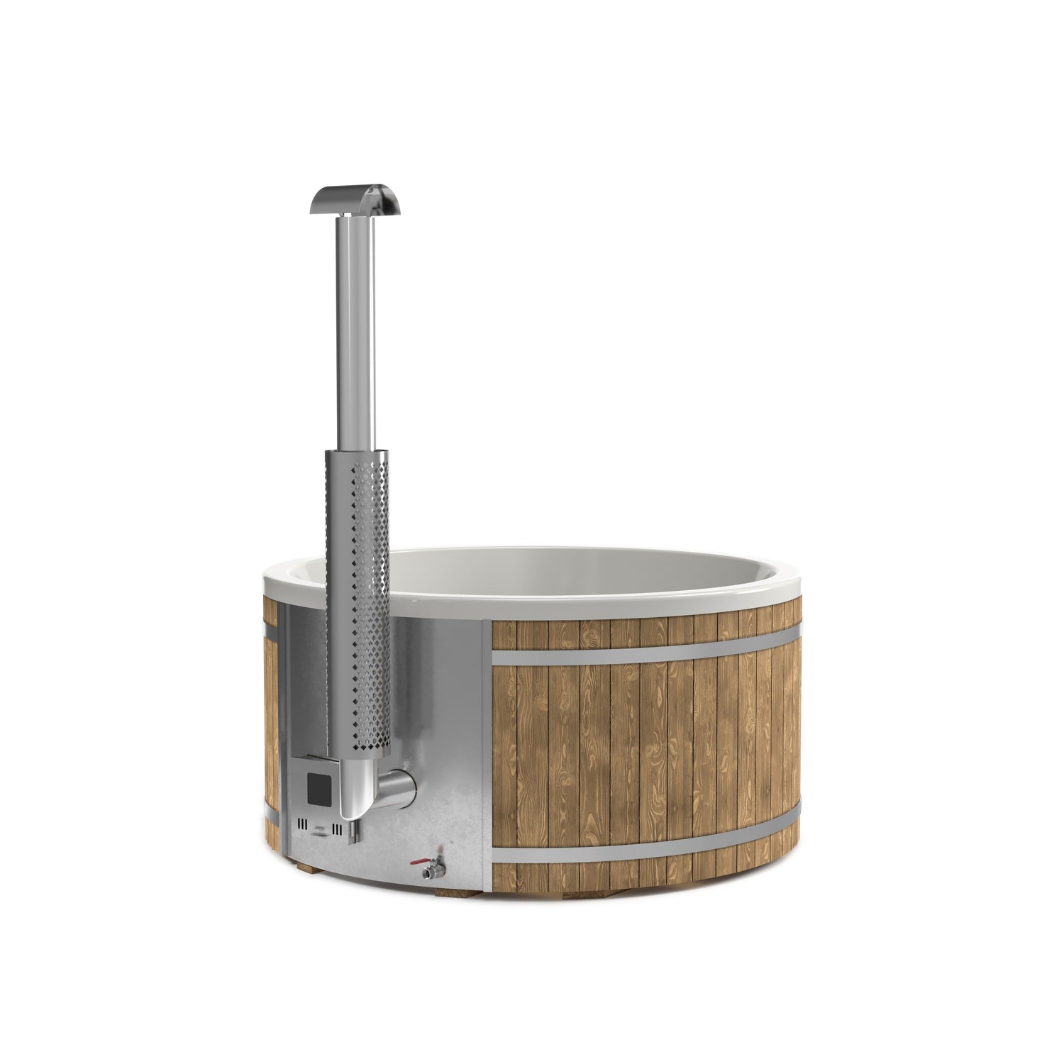 "Henri" Large 200cm Wood Fired Hot Tub | Integrated Heater | Fibreglass liner.
