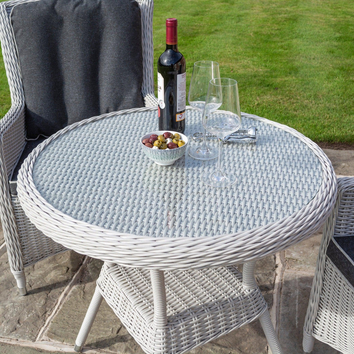 Rattan Effect Two Seater Bistro Set - Two Colours