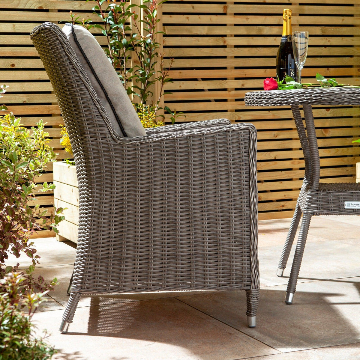 Rattan Effect Two Seater Bistro Set - Two Colours