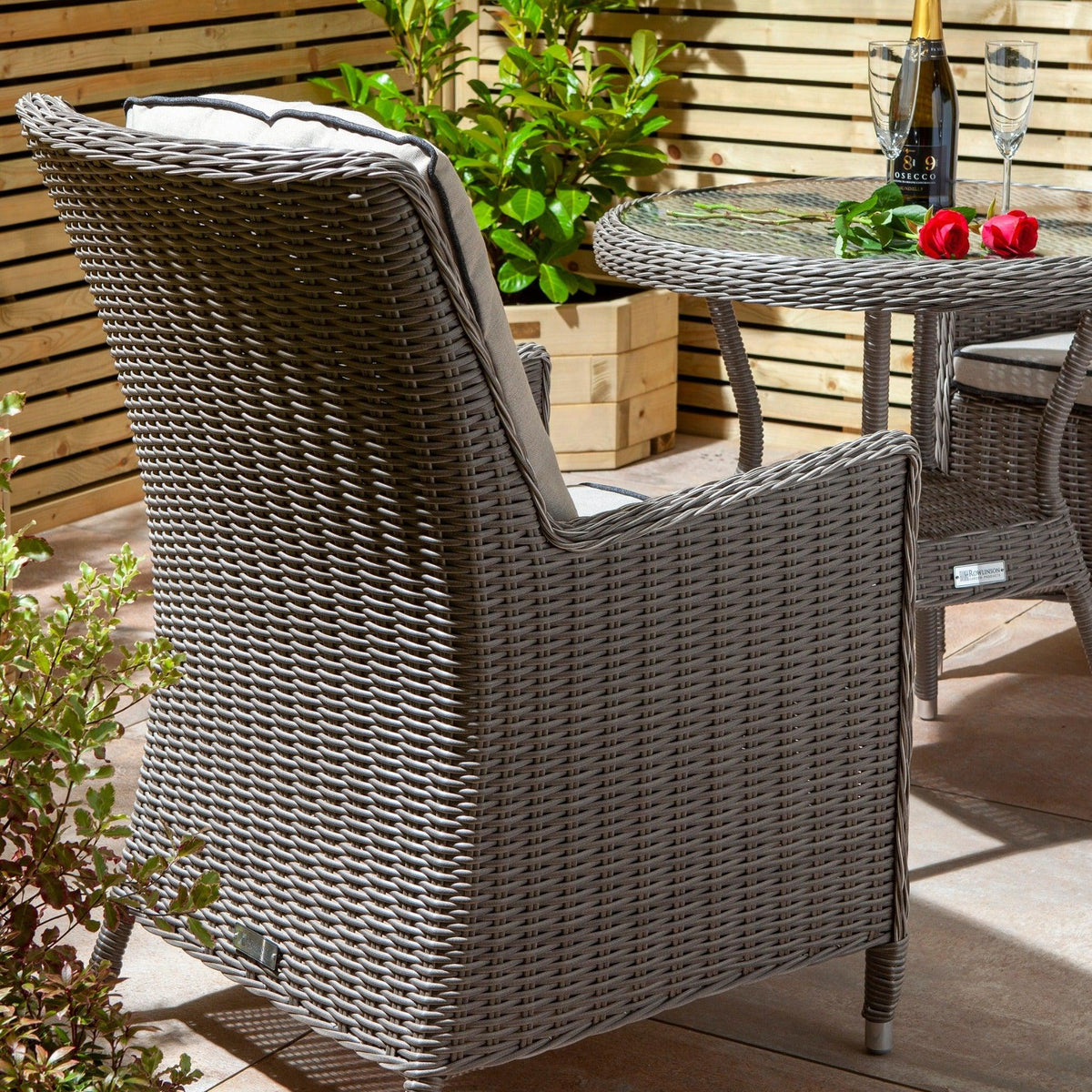 Rattan Effect Two Seater Bistro Set - Two Colours