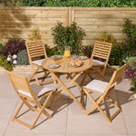 Ashdown folding 4-seat dining set with cushions