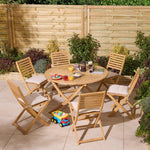 Ashdown 6-seat round dining set with cushions