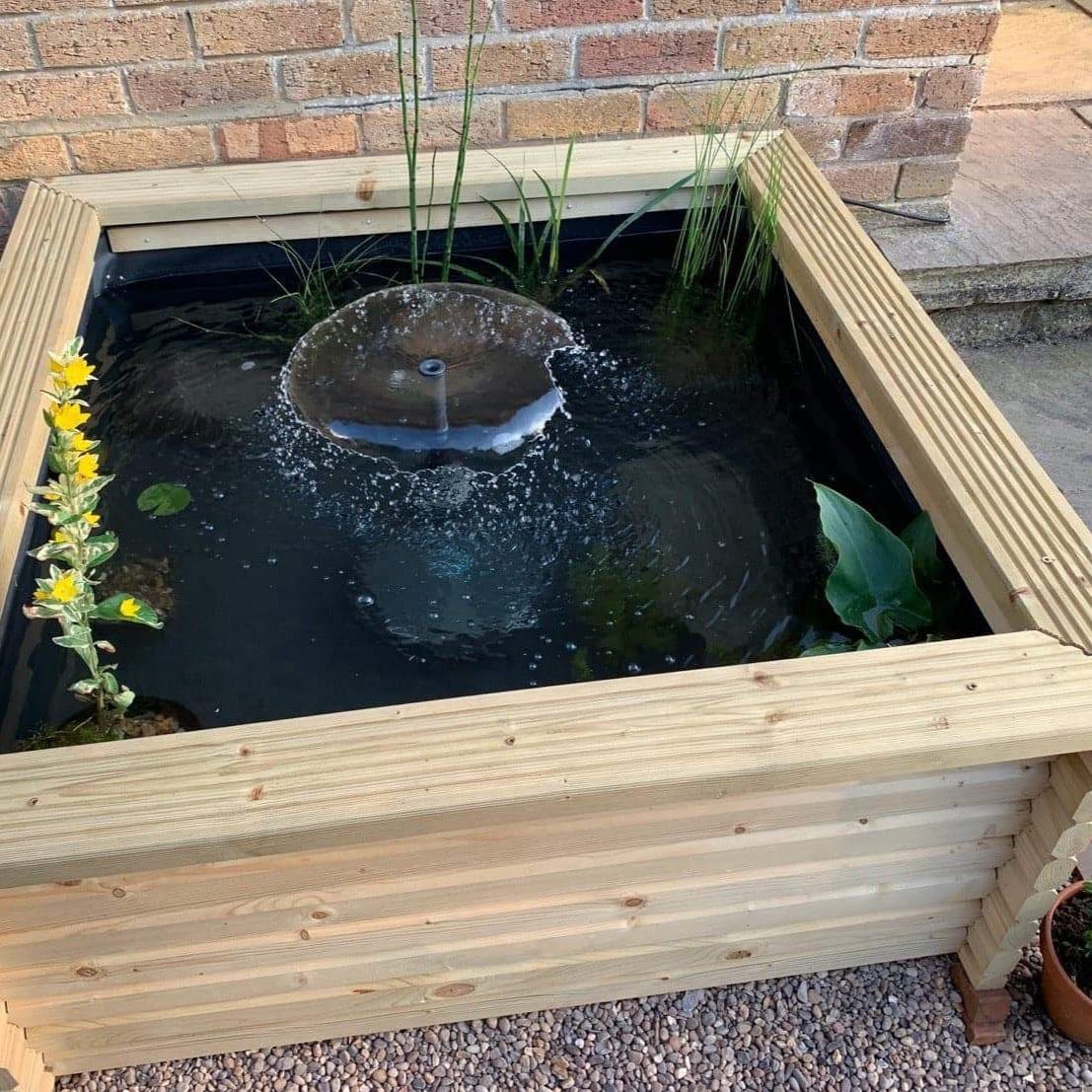 120 Gallon Square Wooden Norlog Pond, 510mm high