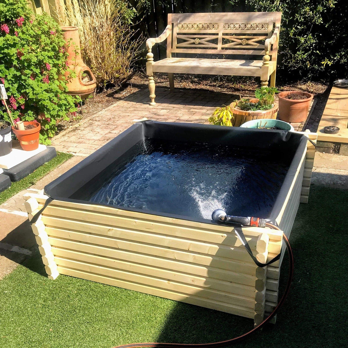 120 Gallon Square Wooden Norlog Pond, 510mm high