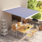 3.5M Full Cassette Electric (Motorised) Awning, Blue & White.