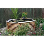 7.6ft 600 Gallon Hexagonal Wooden Norlog Koi Pond, 750mm high (plus depth of sump underground).