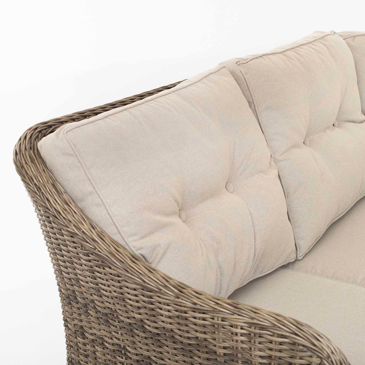 Hazel | Corner Sofa with Rising Table and 2 Benches in Brown Rattan
