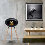 Le Feu GROUND WOOD HIGH Bio Ethanol Fireplace in Black.