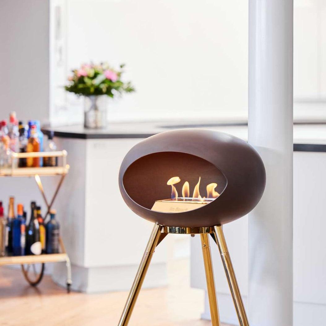 Le Feu GROUND WOOD HIGH Bio Ethanol Fireplace in NEW Mocca colour