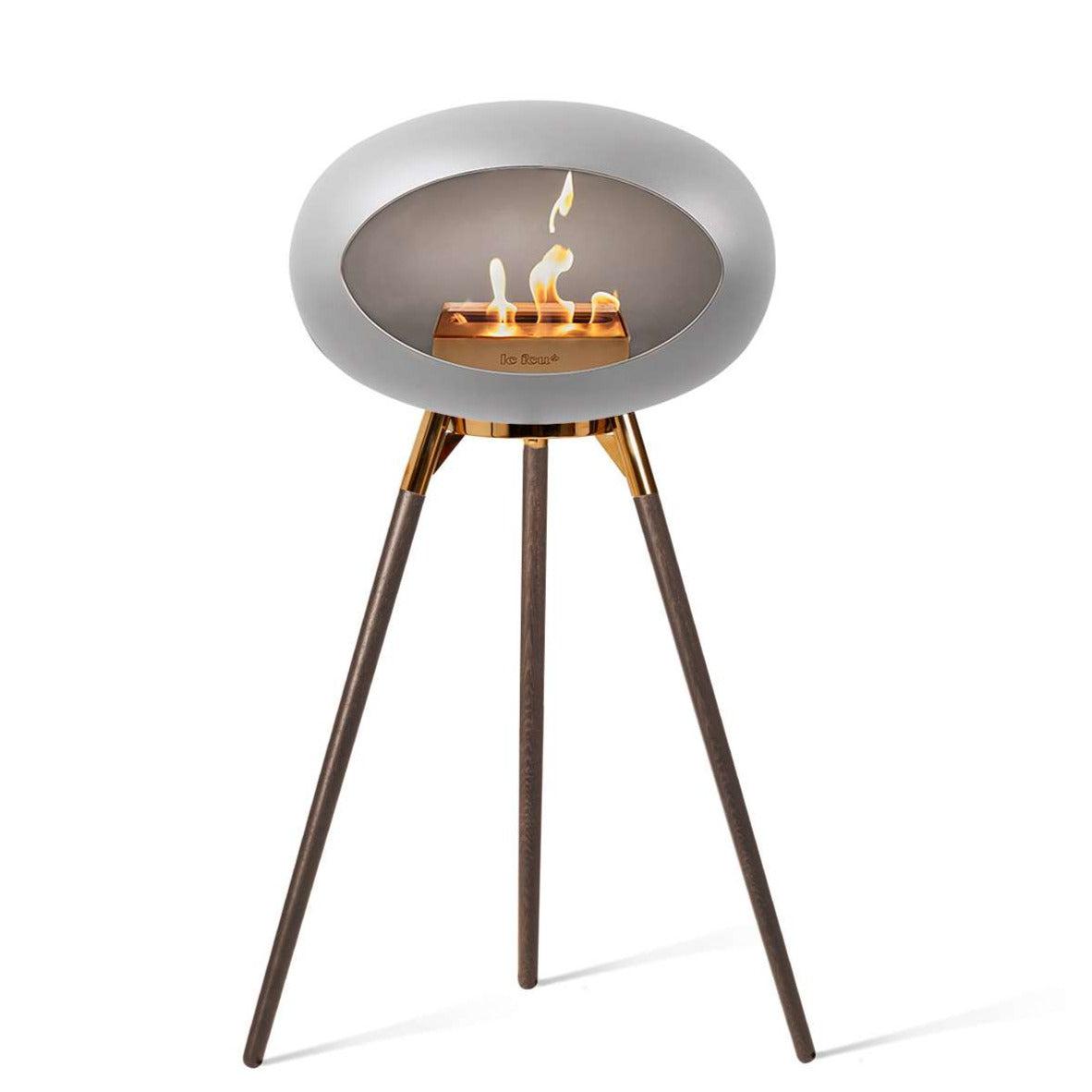 Le Feu GROUND WOOD HIGH Bio Ethanol Fireplace in NEW Nickel colour