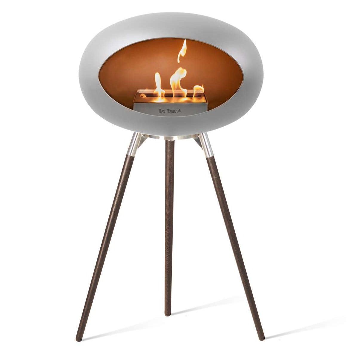 Le Feu GROUND WOOD HIGH Bio Ethanol Fireplace in NEW Nickel colour