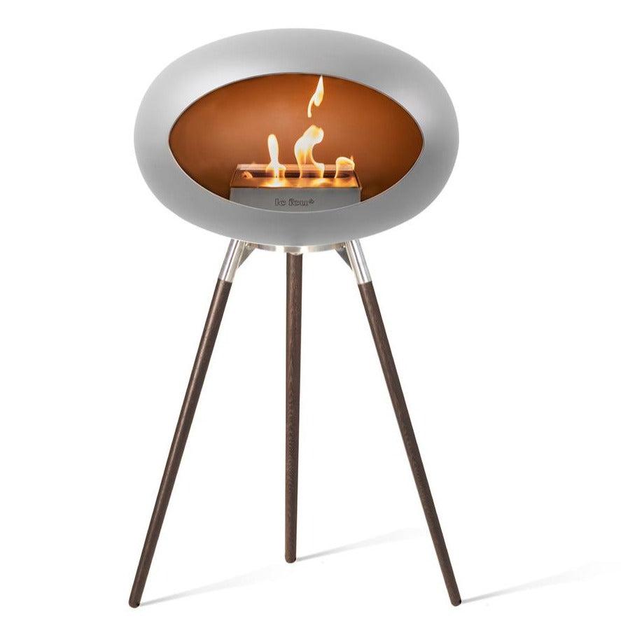 Le Feu GROUND WOOD HIGH Bio Ethanol Fireplace in NEW Nickel colour