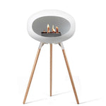 Le Feu GROUND WOOD HIGH Bio Ethanol Fireplace in White.