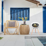 Le Feu Ground Low Bio Fireplace in White.