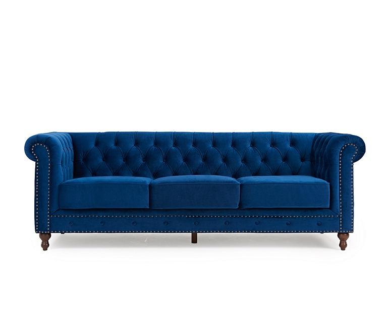 Mark Harris Montrose Blue Plush 3-Seater Sofa
