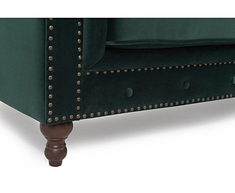 Mark Harris Montrose Green Plush 2-Seater Sofa