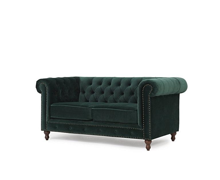 Mark Harris Montrose Green Plush 2-Seater Sofa
