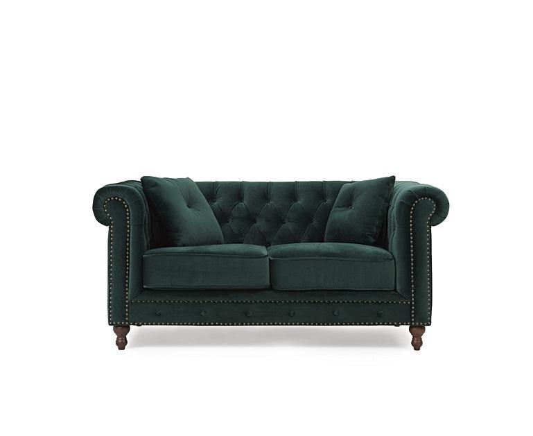 Mark Harris Montrose Green Plush 2-Seater Sofa