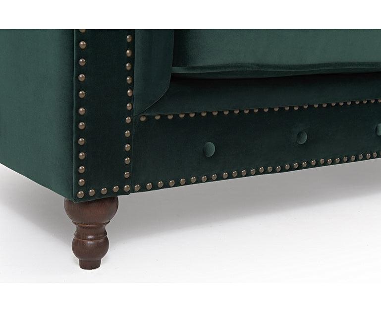 Mark Harris Montrose Green Plush 3-Seater Sofa