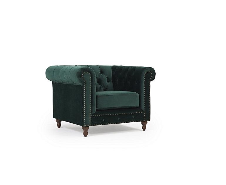 Mark Harris Montrose Green Plush Armchair