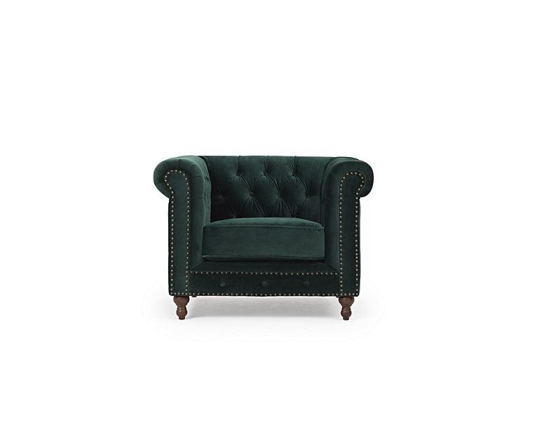 Mark Harris Montrose Green Plush Armchair