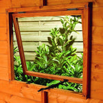 10x6 Premier Shed window with open view of greenery