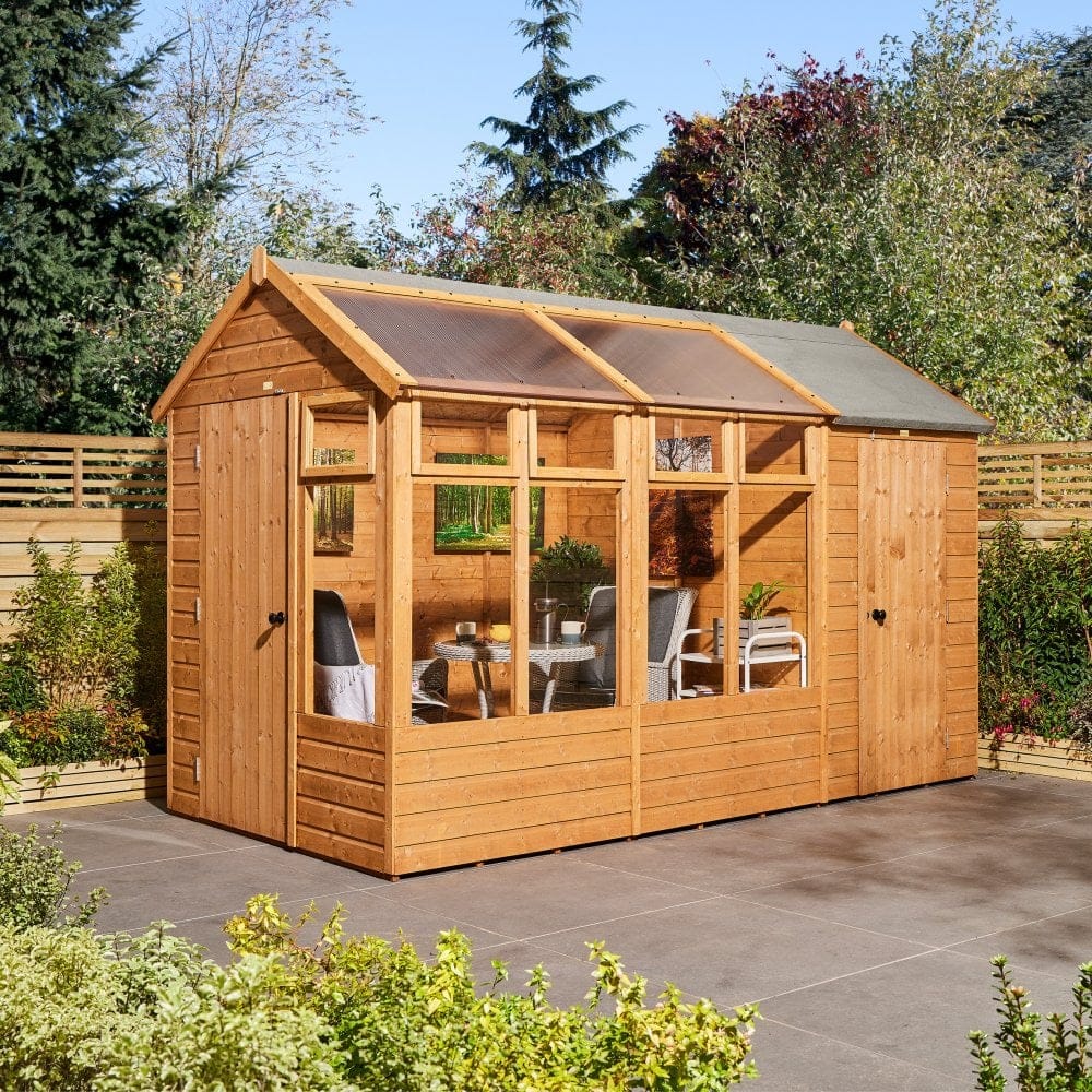 12x6 growhouse with store - wooden shed with windows