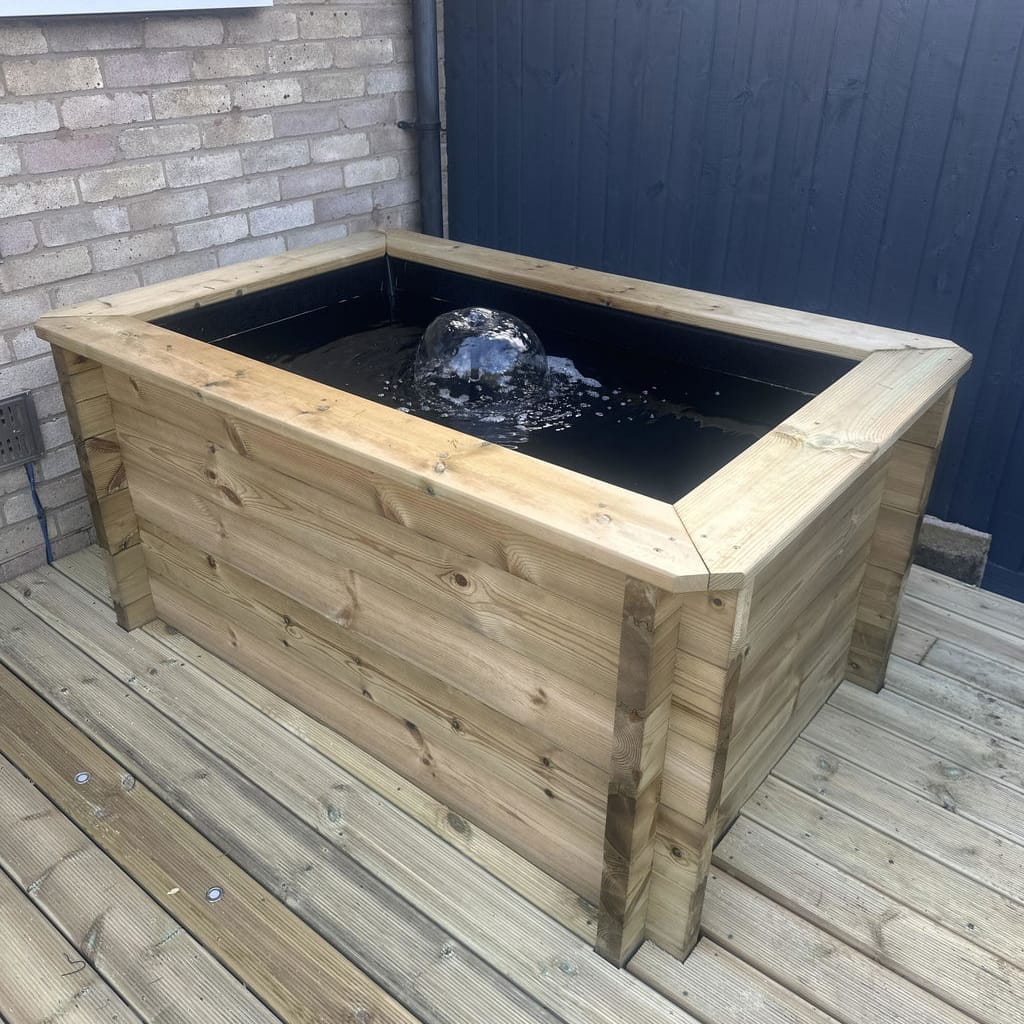157 Gallon Raised Wooden Pond, 1.5M X 1M, 44mm thick, 831mm high, 716 litres