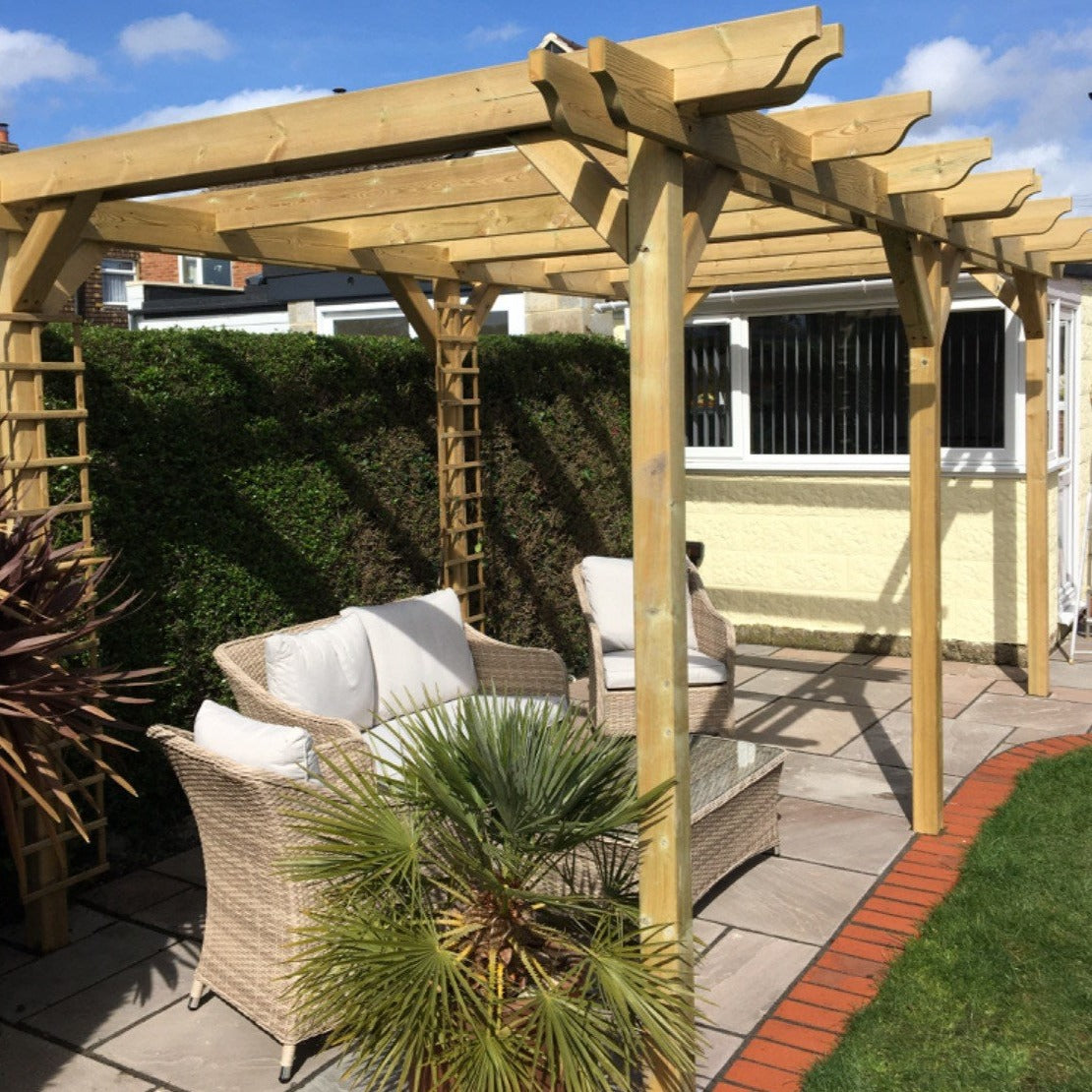 Large Size Heavy Duty Double Pergola Complete DIY Kit, Quality Tanalised Timber.