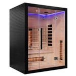 Infrared sauna 1K7A1863 with black exterior and glass door.