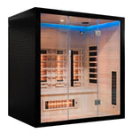 Infrared sauna 1K7A2007 with black frame and glass doors