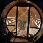 250cm Spruce Barrel Sauna | Thermowood | Terrace | Wood-Fired or Electric.