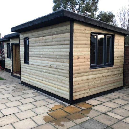 38mm x 125mm Heavy Duty Tanalised, pressure treated Double Tongue & Grooved LogLap cladding