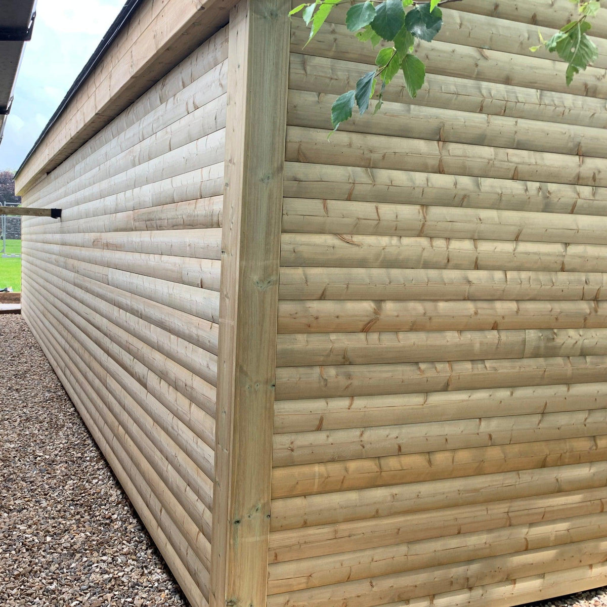 38mm x 125mm Heavy Duty Tanalised, pressure treated Double Tongue & Grooved LogLap cladding