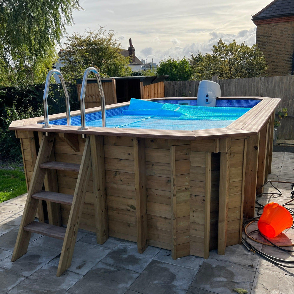 3.9m X 2.4m Timber Swimming Pool Kit, C/W Optional Heat & current