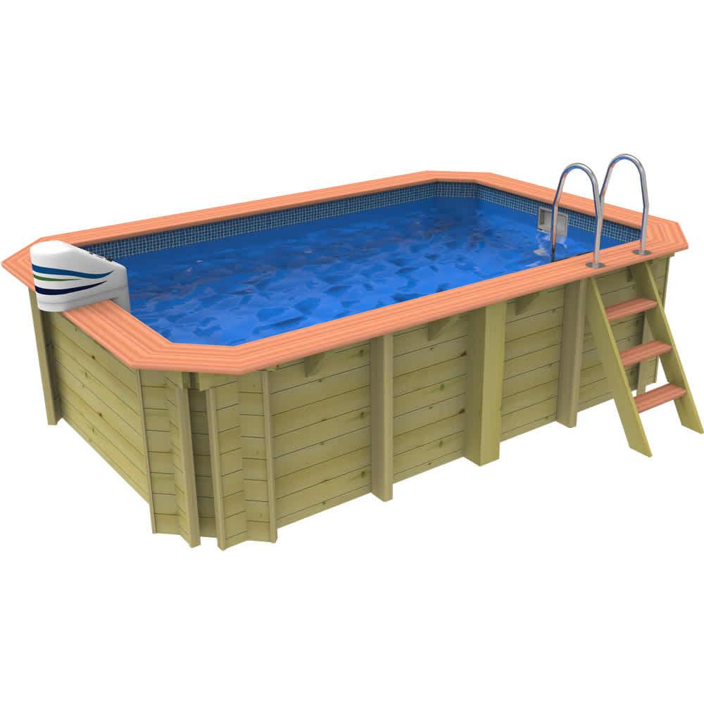 3.9m X 2.4m Timber Swimming Pool Kit, C/W Optional Heat & current