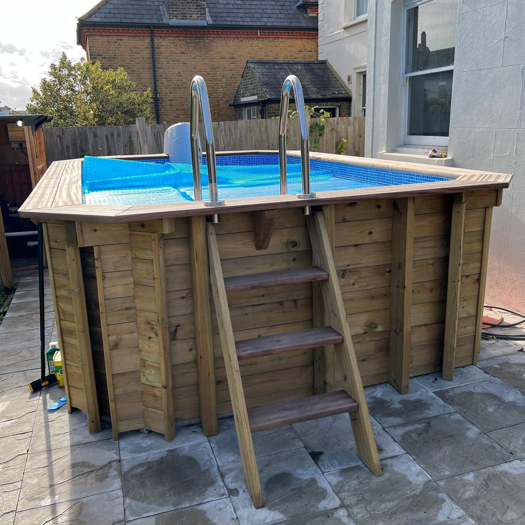3.9m X 2.4m Timber Swimming Pool Kit, C/W Optional Heat & current