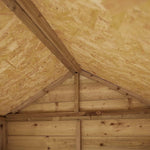 Interior view of a 4x4 shiplap apex shed with single door