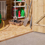 4x6 shiplap apex shed interior with tools and double door
