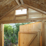 6x4 security shed interior with open door